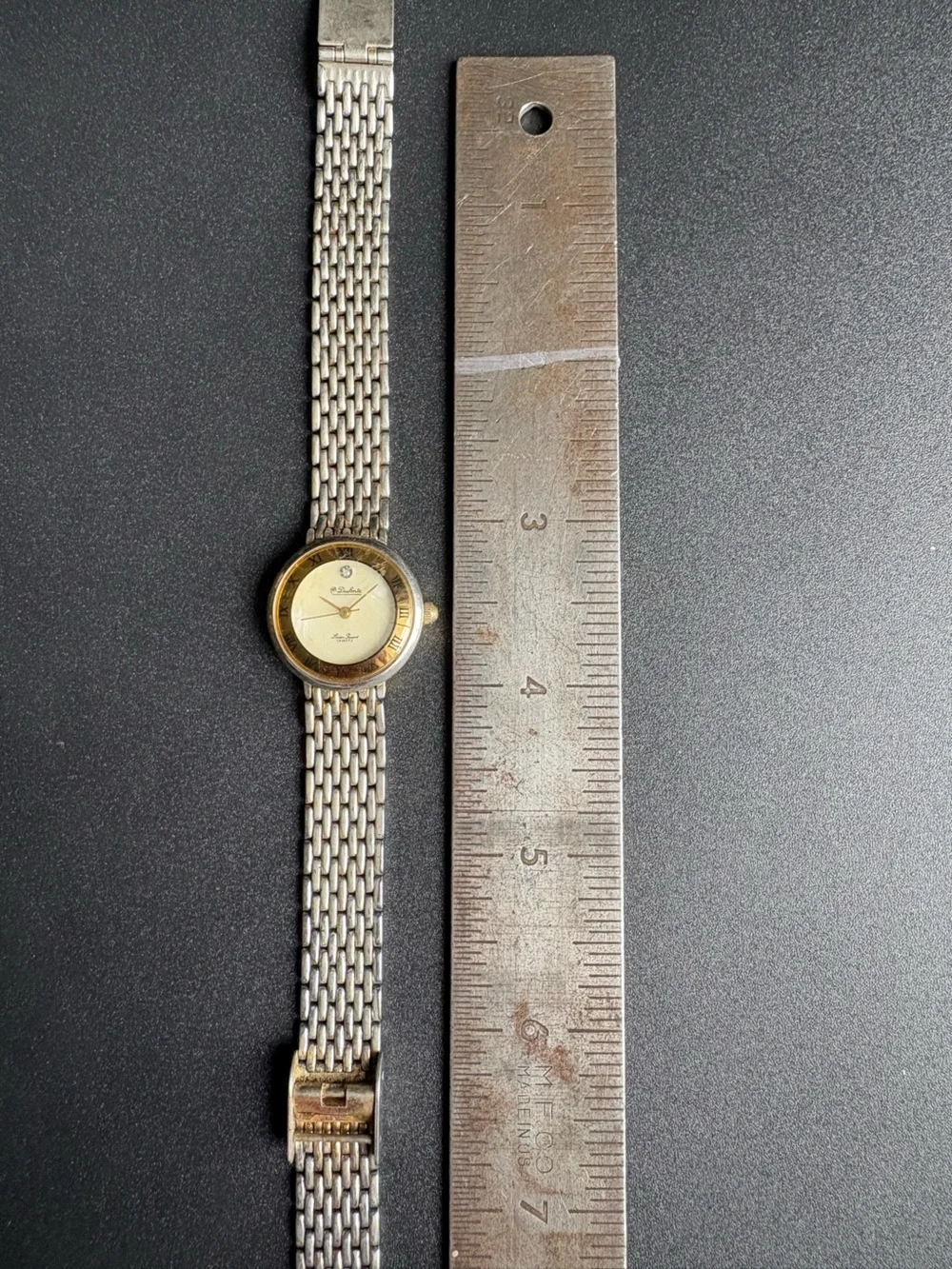 Dufonte Women’s Two-Tone Round Face Bracelet Watch - Gold & Silver